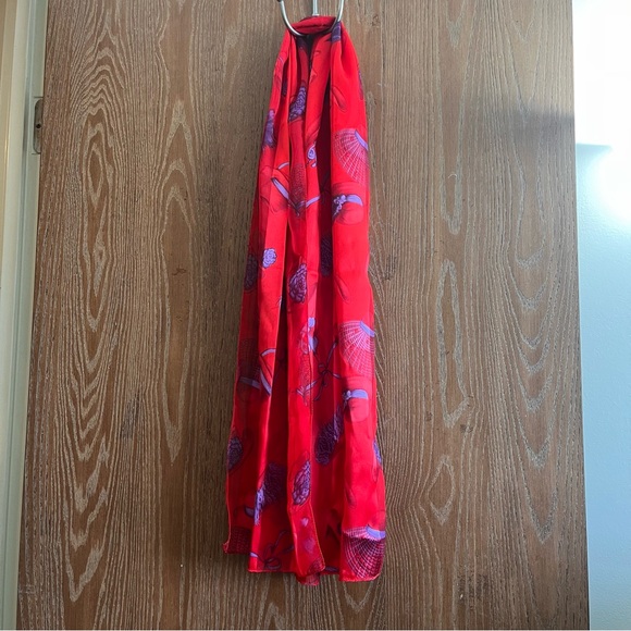 Red Hat Society red patterned scarf accent - Picture 1 of 2